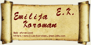 Emilija Koroman vizit kartica